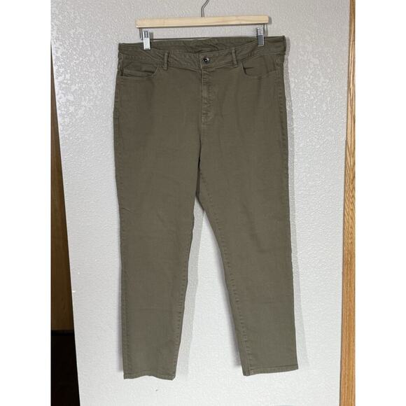 Mountain Hardware Womens Twill Ankle Pants Size 14 Olive Straight Leg Jean - Picture 1 of 4